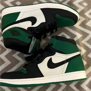 Black and Green High-Top Sneakers